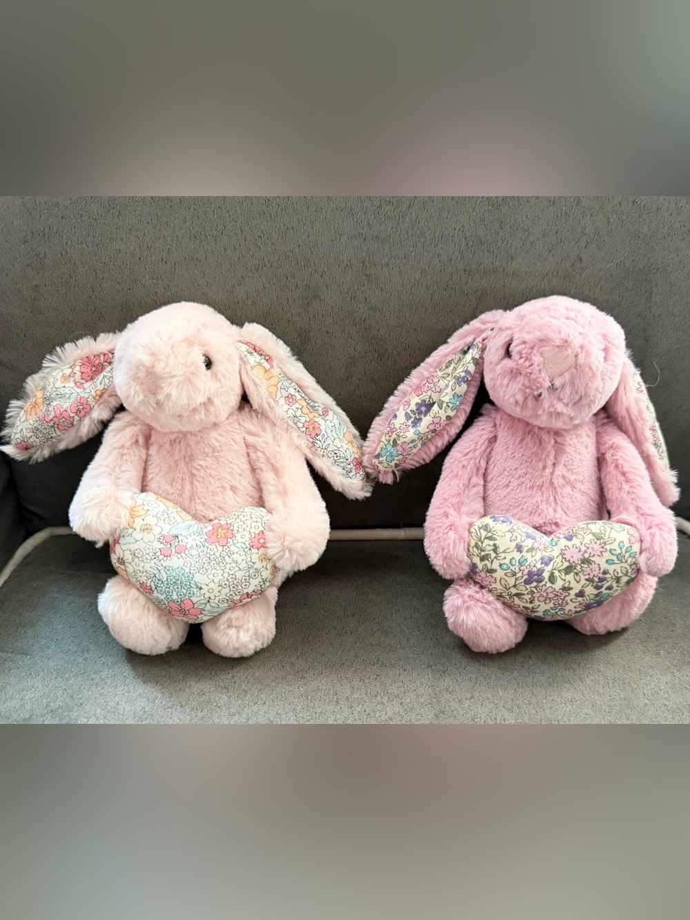 Jellycat Blossom Heart Tulip Bunnies in Blush and Tulip Pink